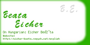 beata eicher business card